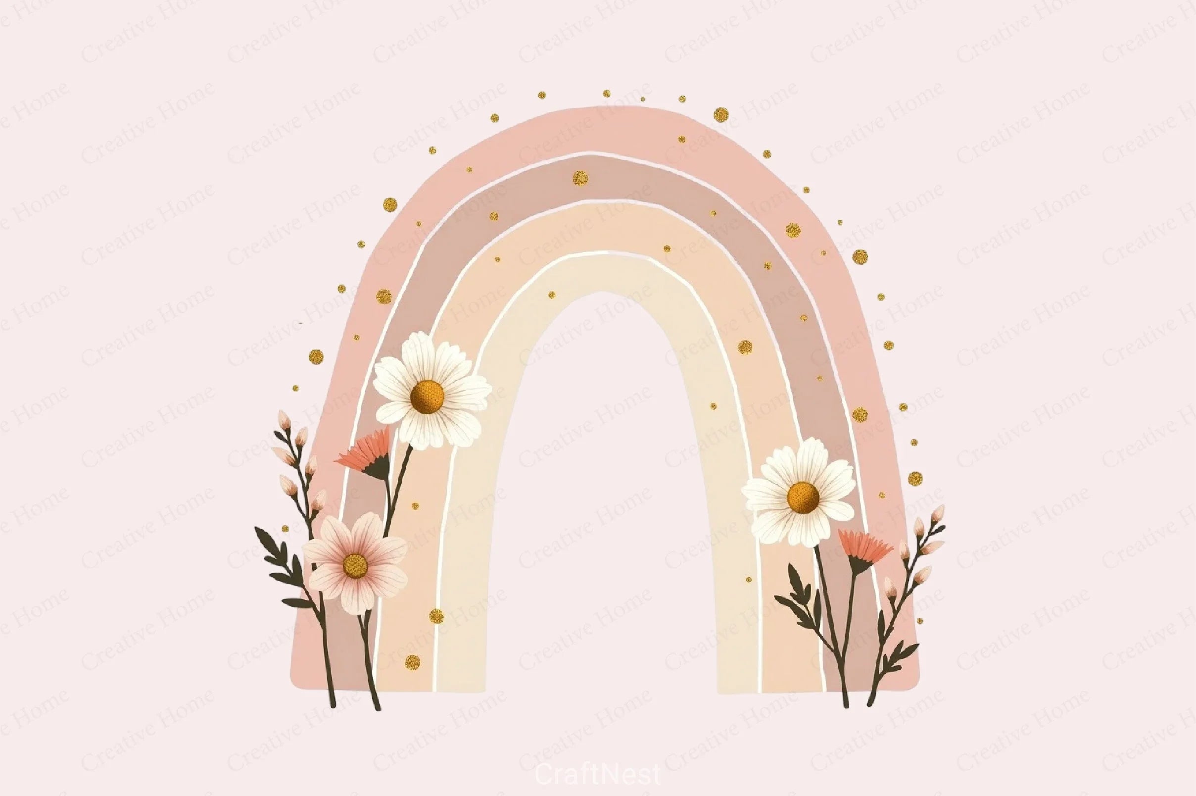 Floral Spring Rainbow Clipart Bundle - CraftNest - Digital Crafting and Art