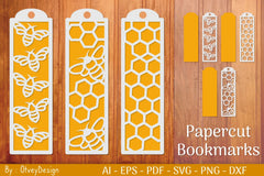 Bee Papercut Bookmarks SVG Bundle - CraftNest - Digital Crafting and Art