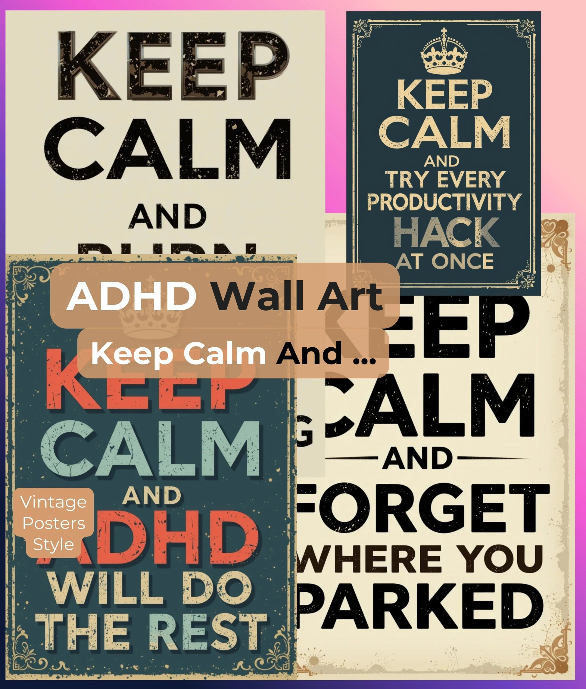 ADHD Wall Art Clipart Bundle - CraftNest - Digital Crafting and Art