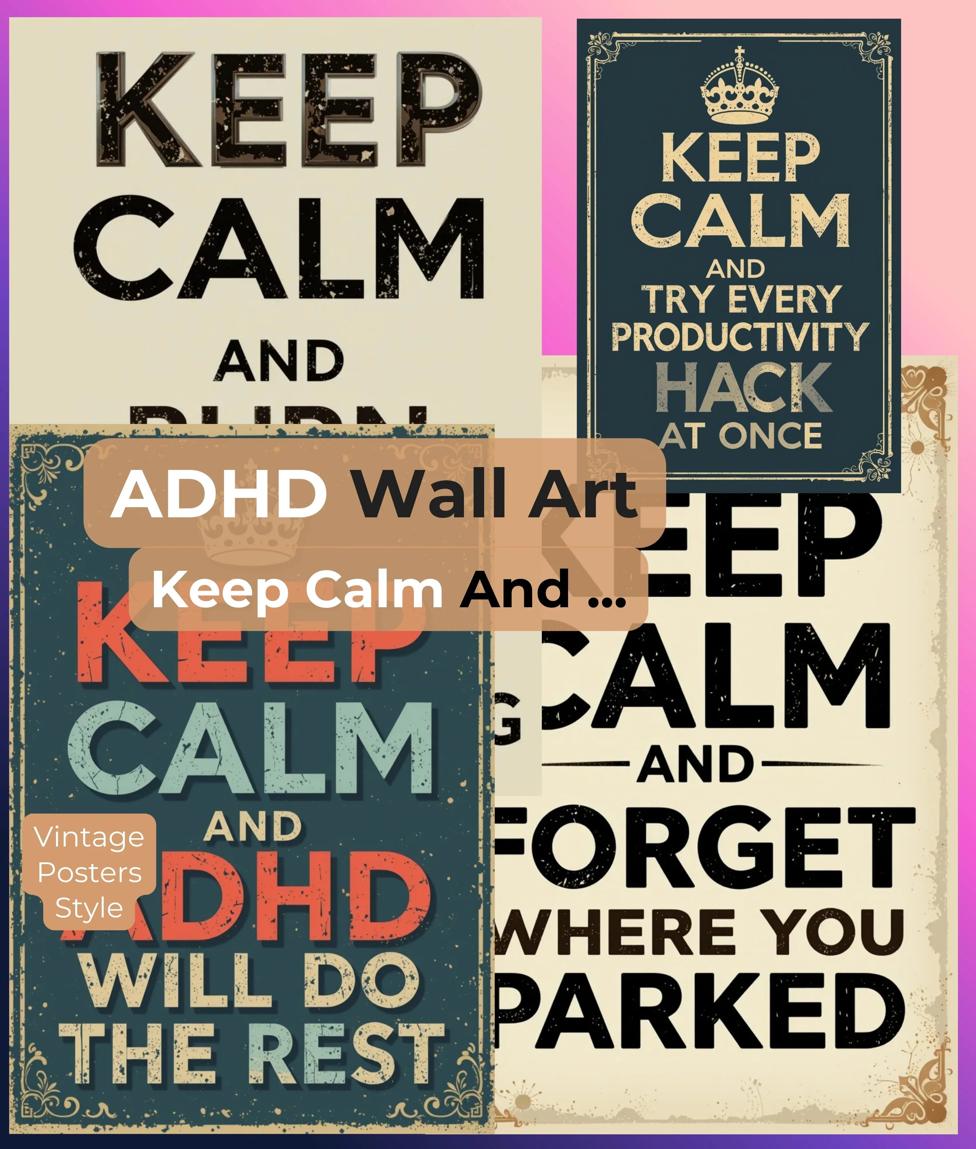 ADHD Wall Art Clipart Bundle - CraftNest - Digital Crafting and Art