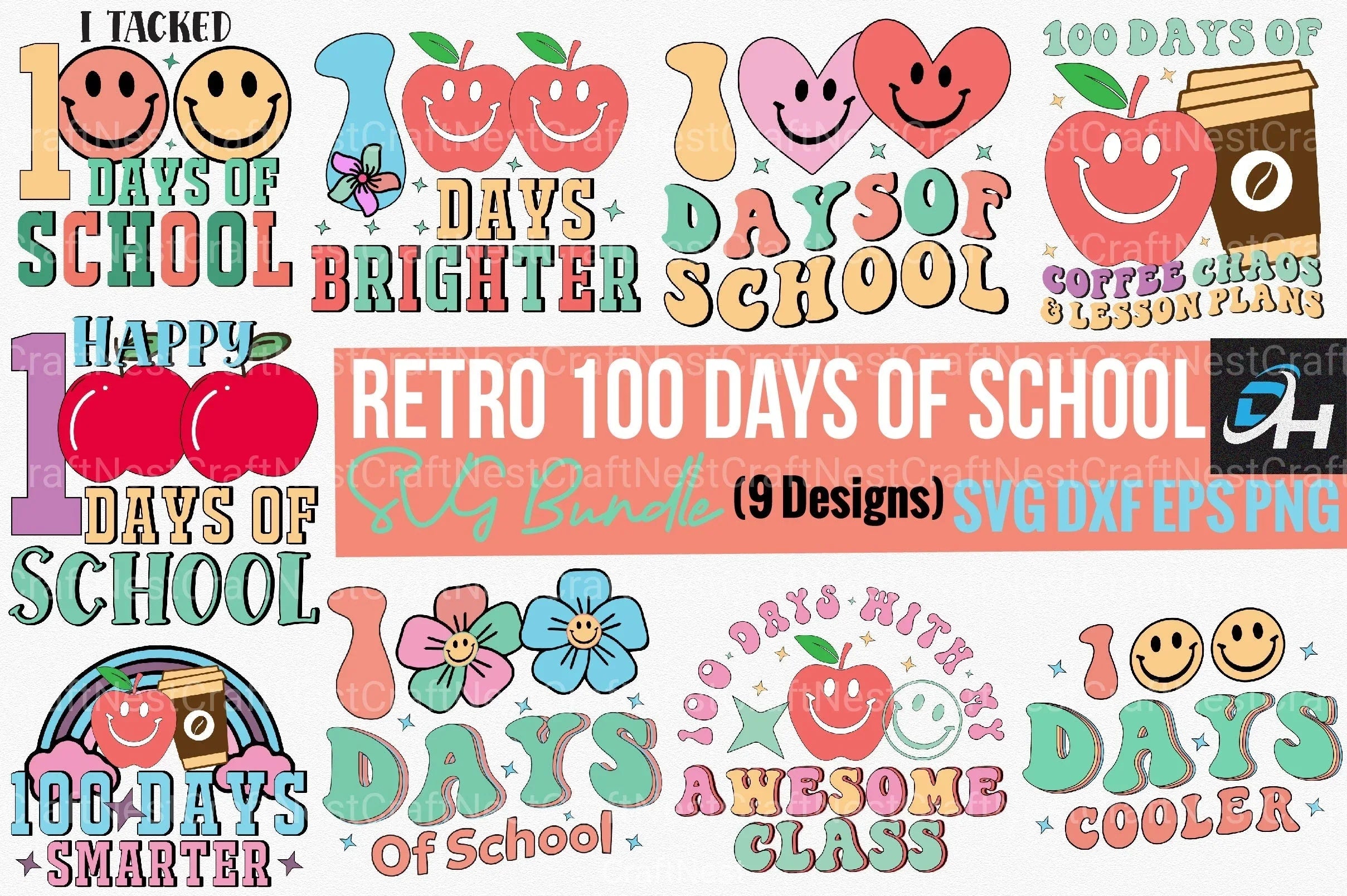 Retro Days of School Bundle 1 - CraftNest - Digital Crafting and Art