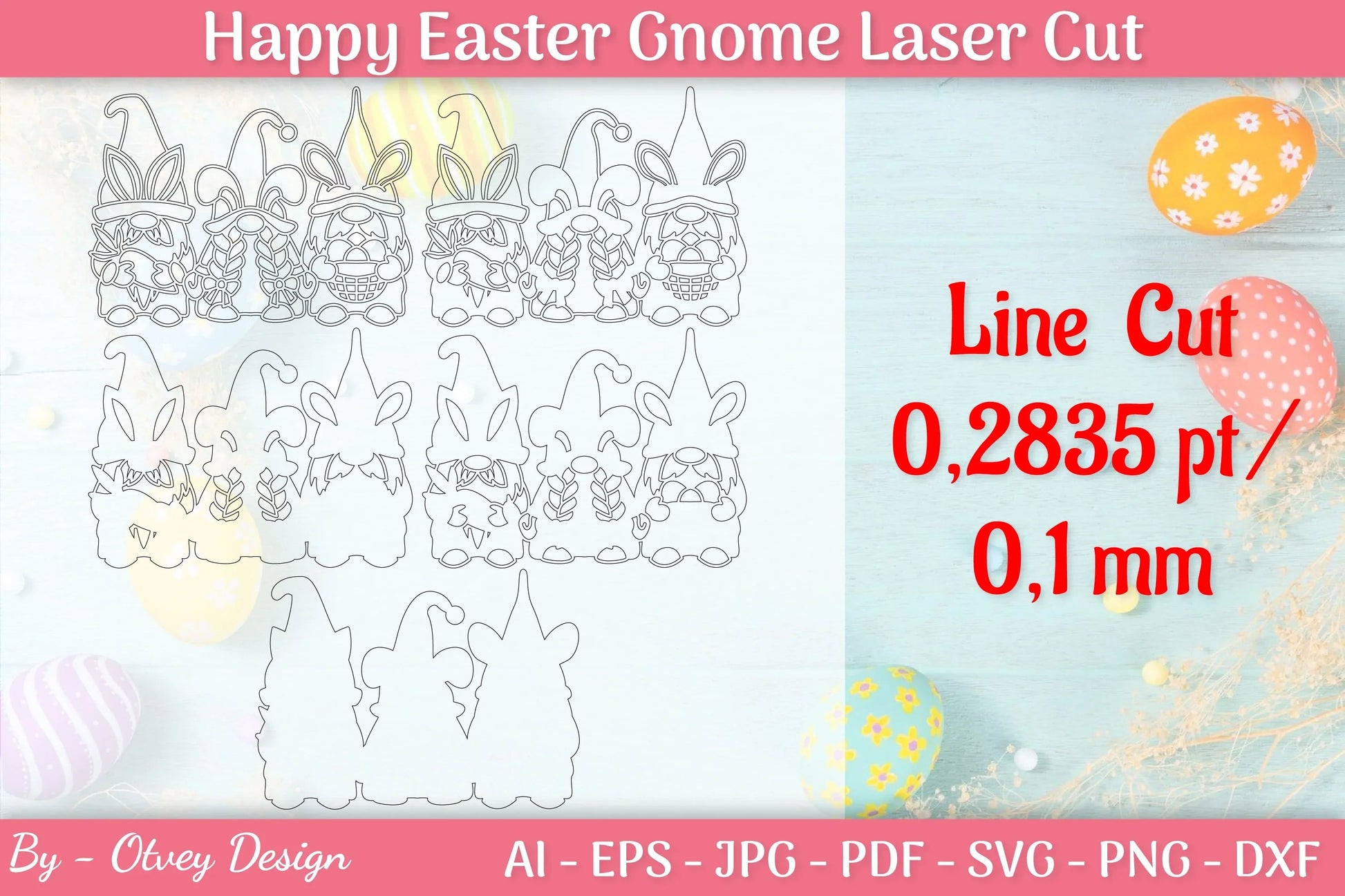 Easter Gnome Laser Cut SVG Bundle 2 - CraftNest - Digital Crafting and Art