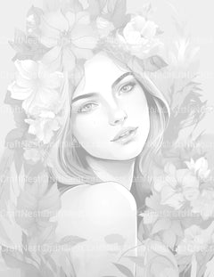 Beautiful Woman Coloring Book - CraftNest - Digital Crafting and Art