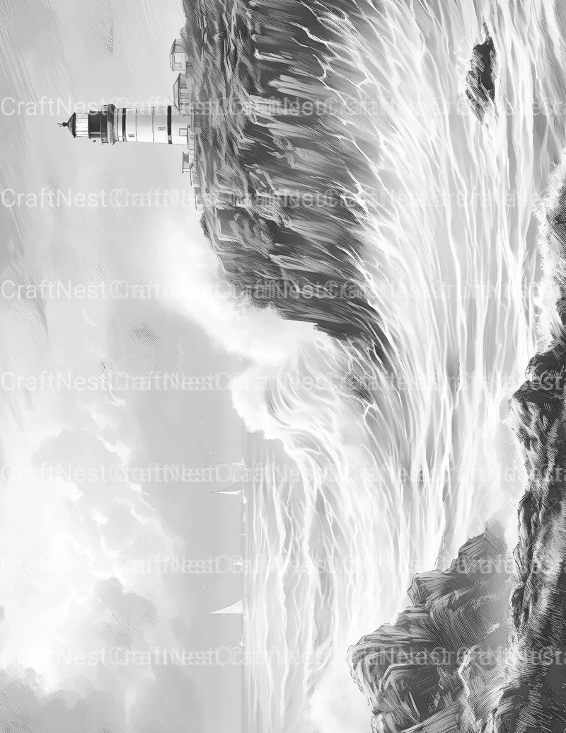 Lighthouses Coloring Book - CraftNest - Digital Crafting and Art