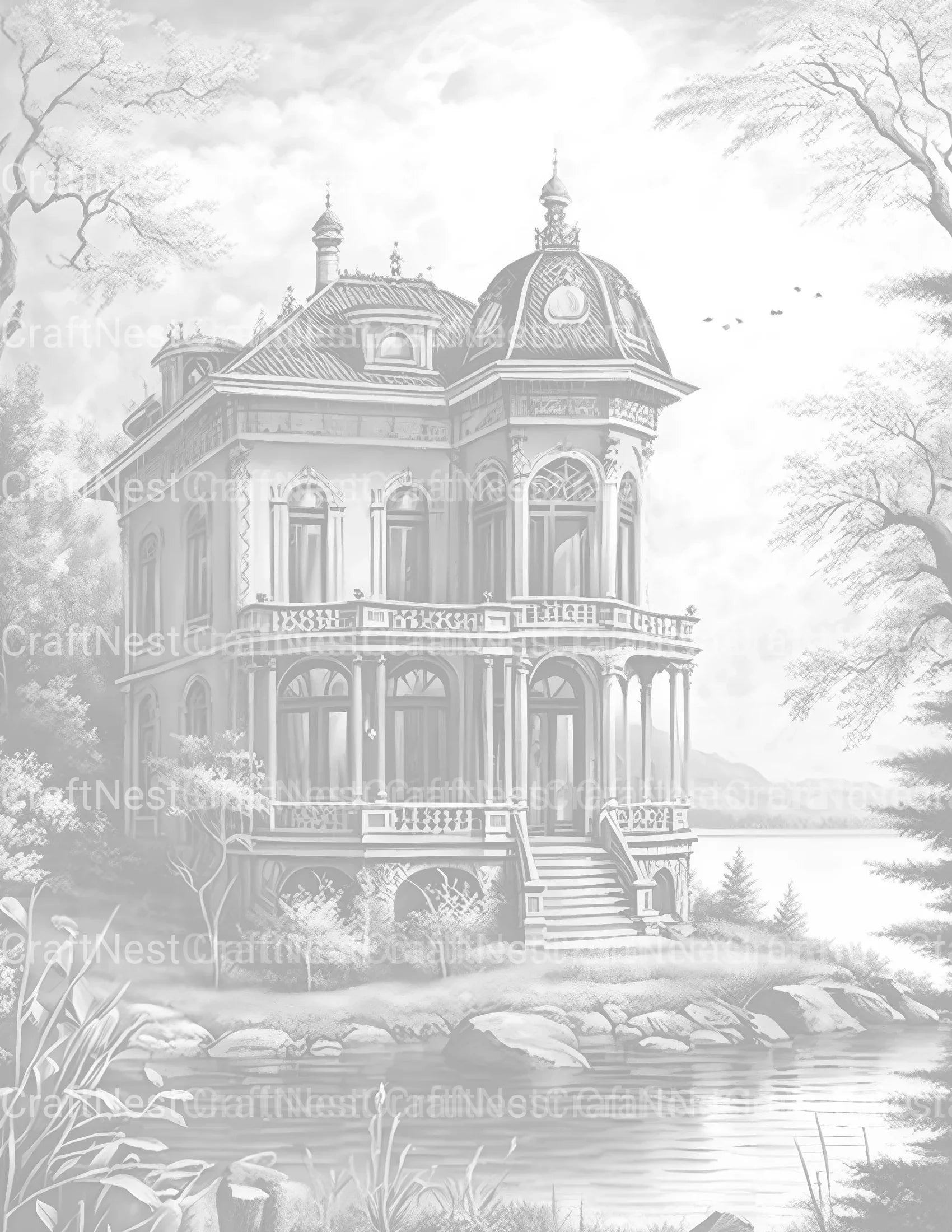 Lake Houses Coloring Book - CraftNest - Digital Crafting and Art