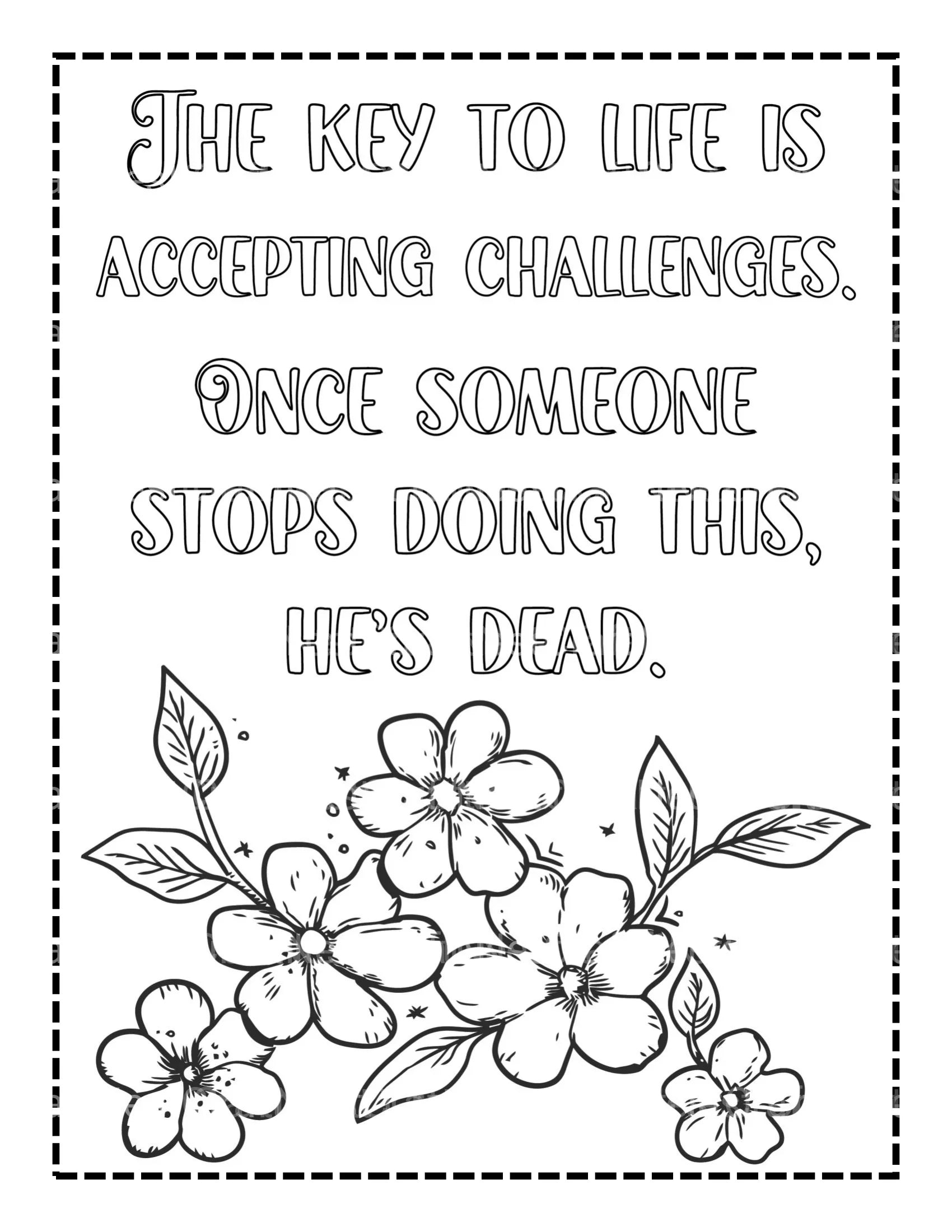Motivational Quotes Coloring Book - CraftNest - Digital Crafting and Art