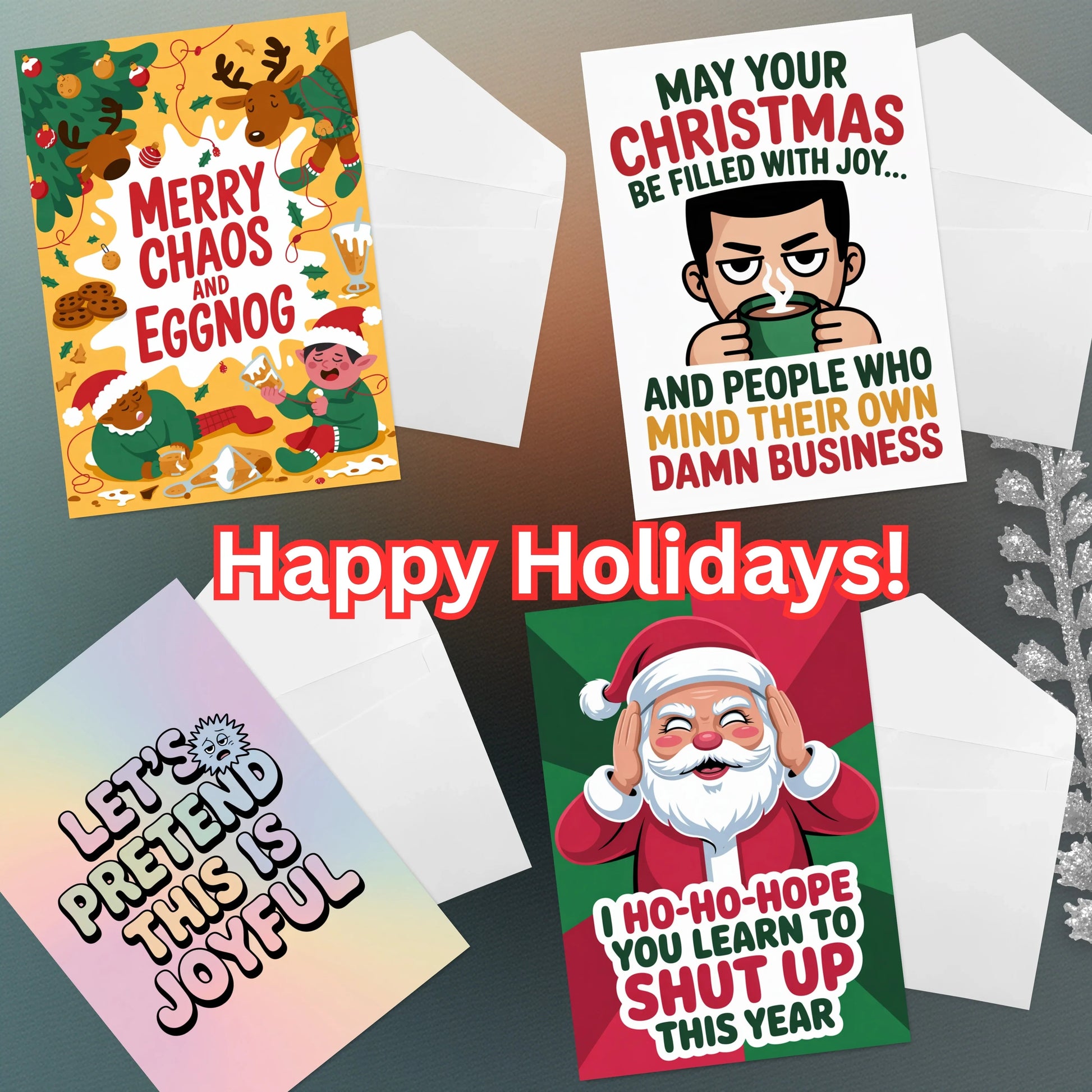Rude Christmas Cards Clipart Bundle - CraftNest - Digital Crafting and Art