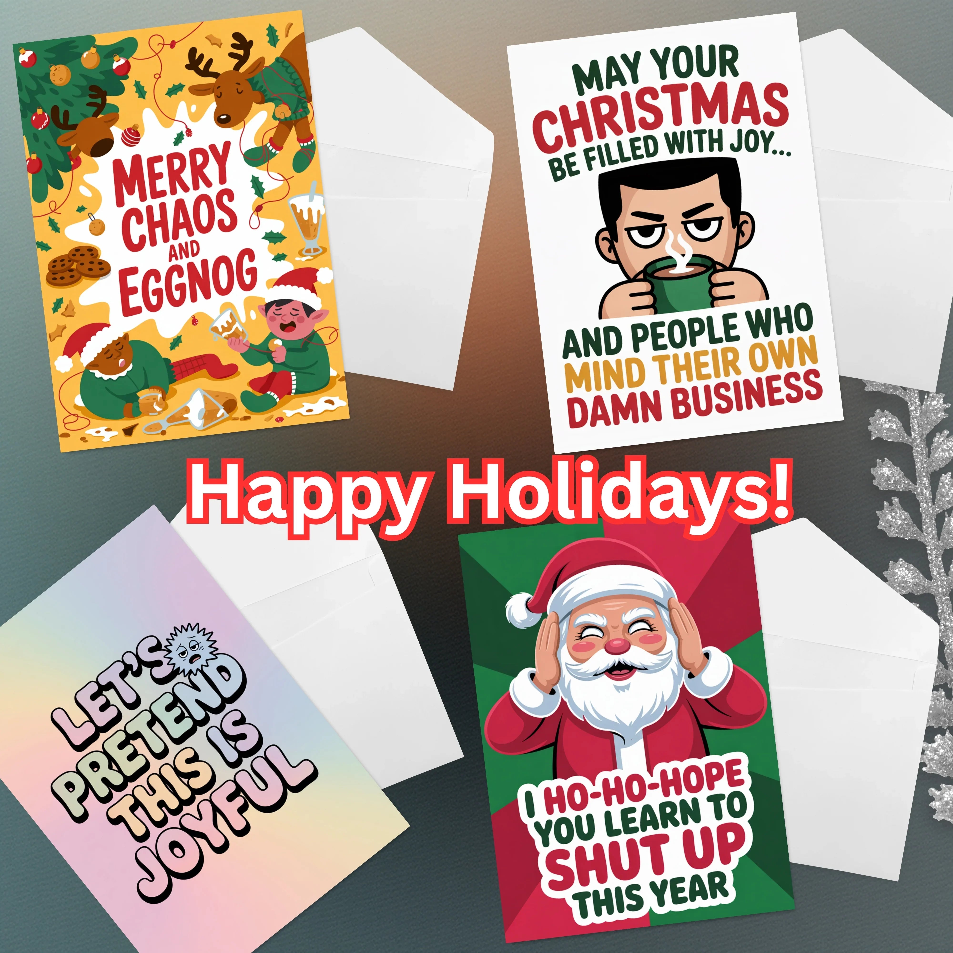 Rude Christmas Cards Clipart Bundle - CraftNest - Digital Crafting and Art