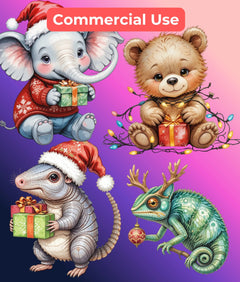Christmas Zoo Clipart Bundle - CraftNest - Digital Crafting and Art