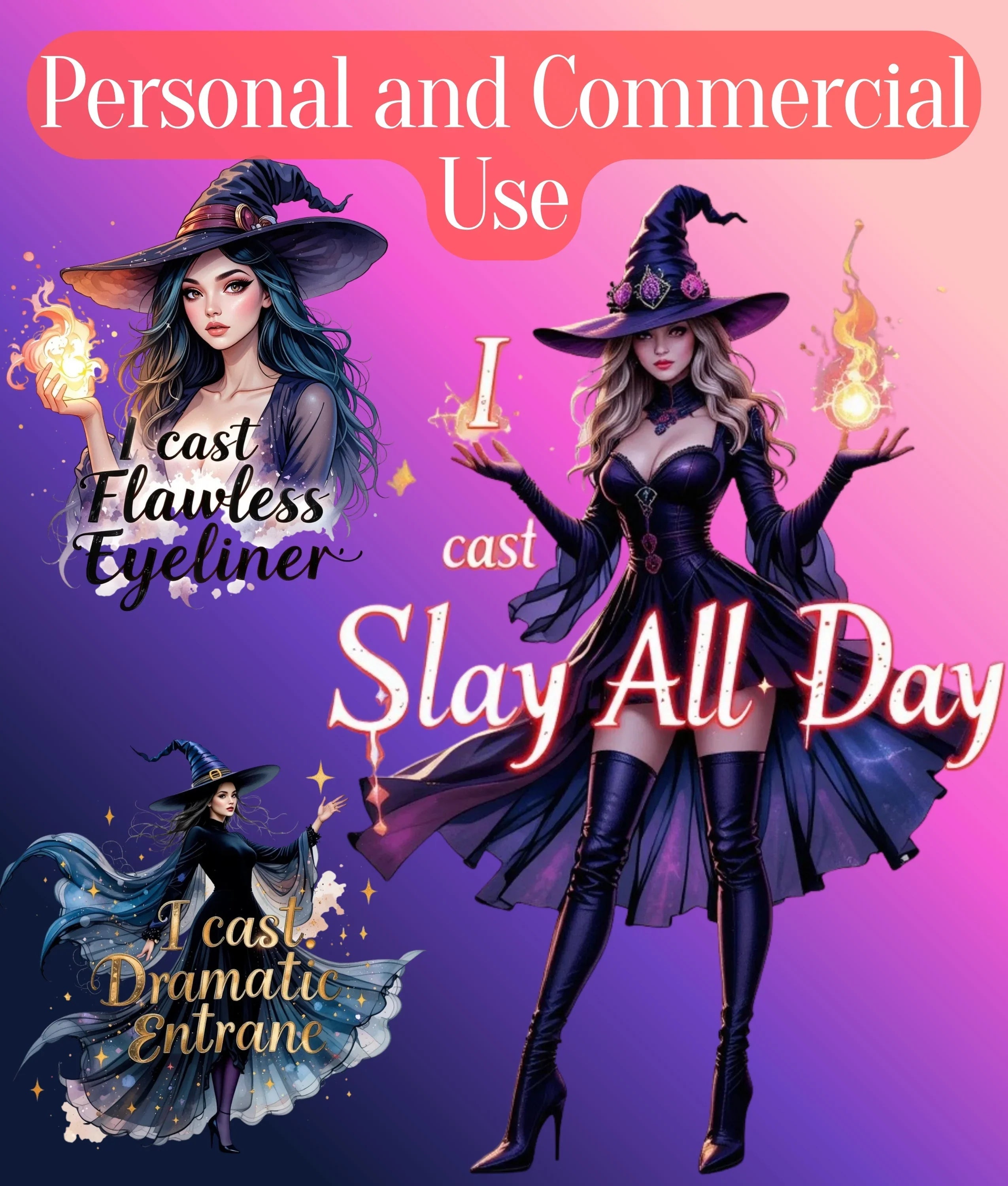 Sarcastic Witch Clipart Bundle - CraftNest - Digital Crafting and Art