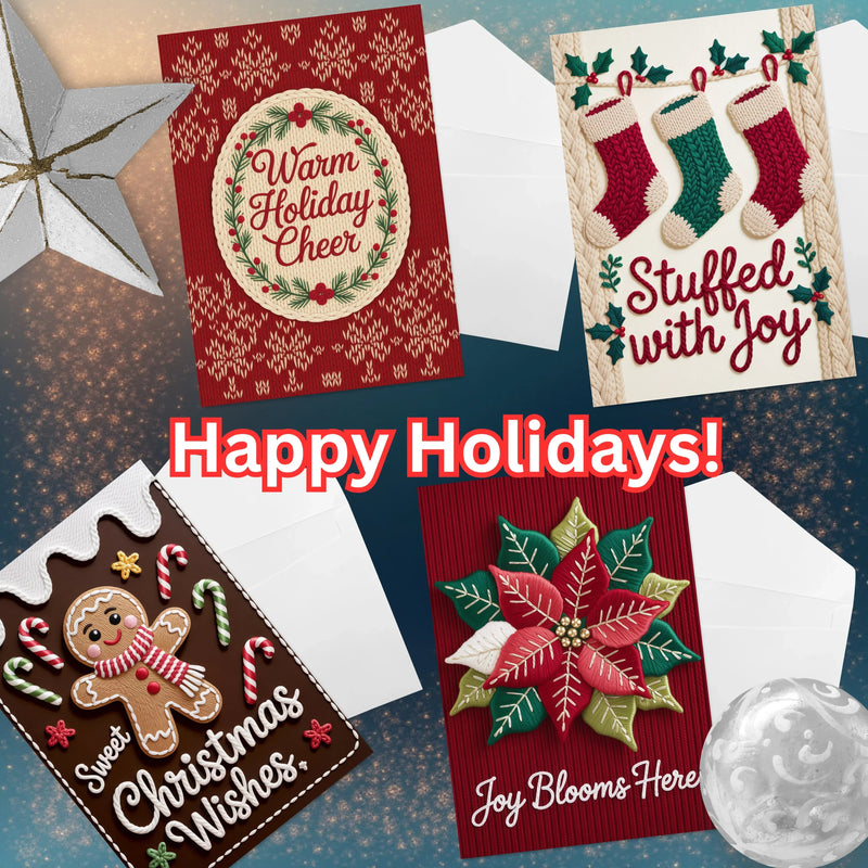Christmas Cards Faux Yarn Clipart Bundle - CraftNest - Digital Crafting and Art