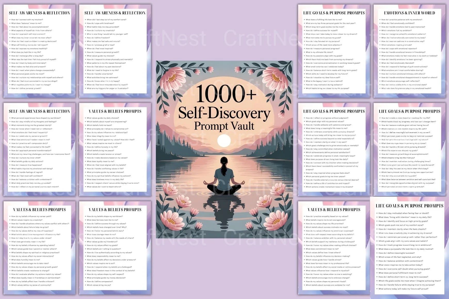 Self Discovery Prompt Vault - CraftNest - Digital Crafting and Art