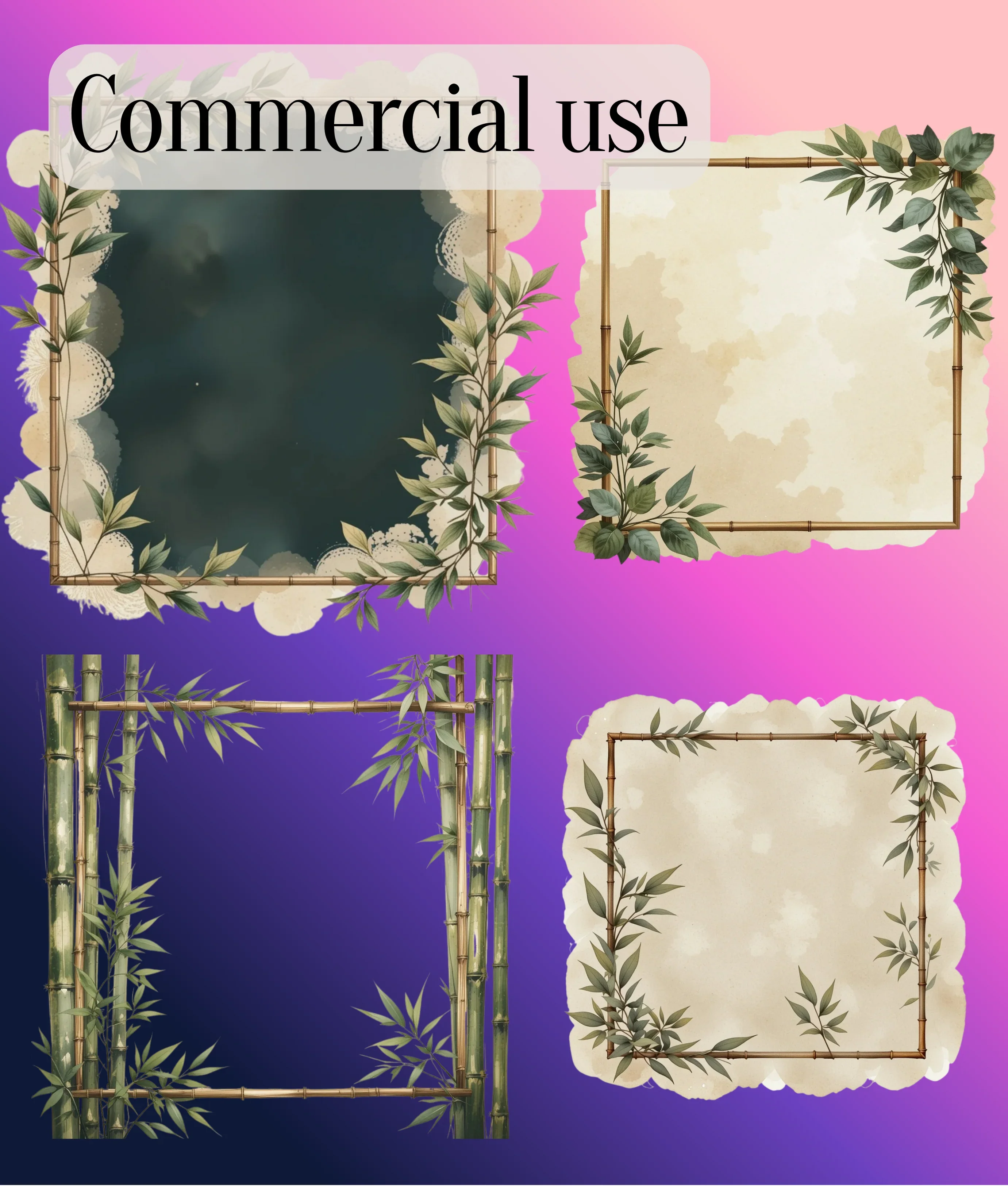 Japandi Botanical Clipart Bundle - CraftNest - Digital Crafting and Art
