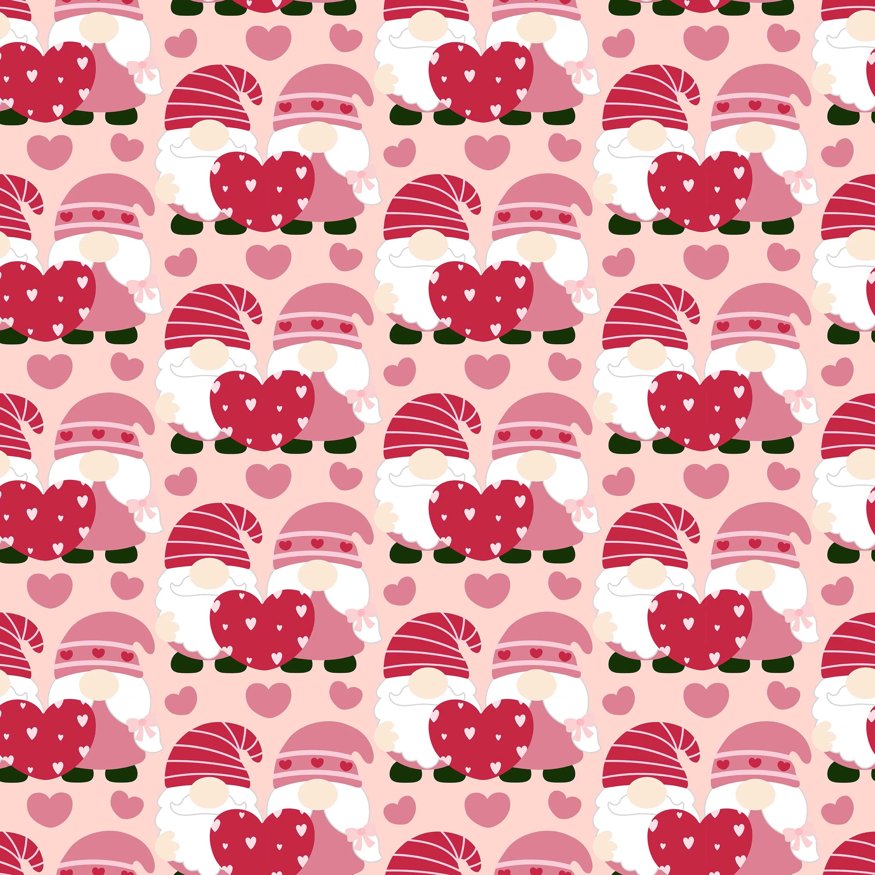 Valentines Day Gnome Seamless Digital Paper - CraftNest - Digital Crafting and Art