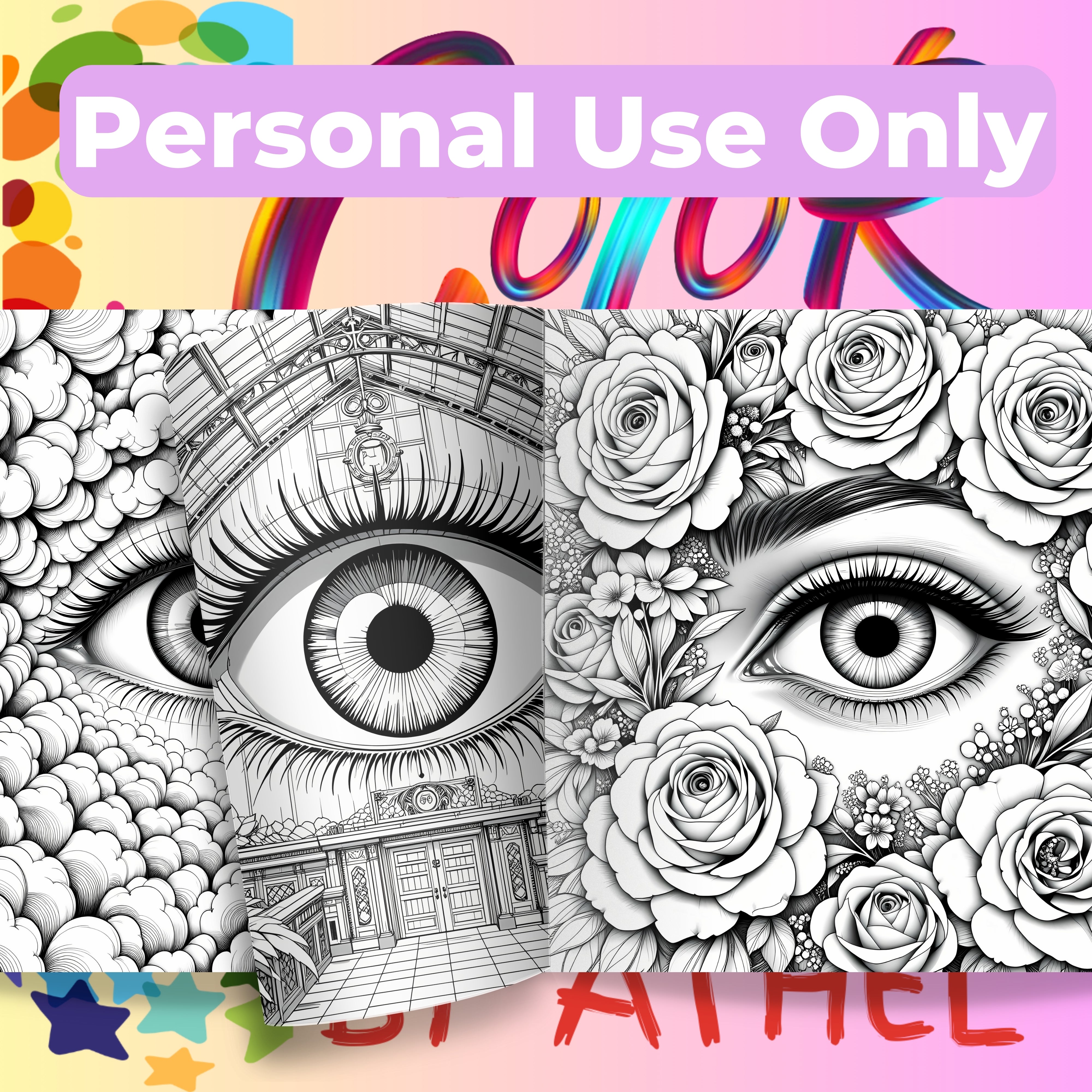 Fantasy Eyes Coloring Book Bundle