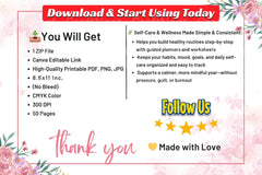 Self Care Wellness Workbook - CraftNest - Digital Crafting and Art