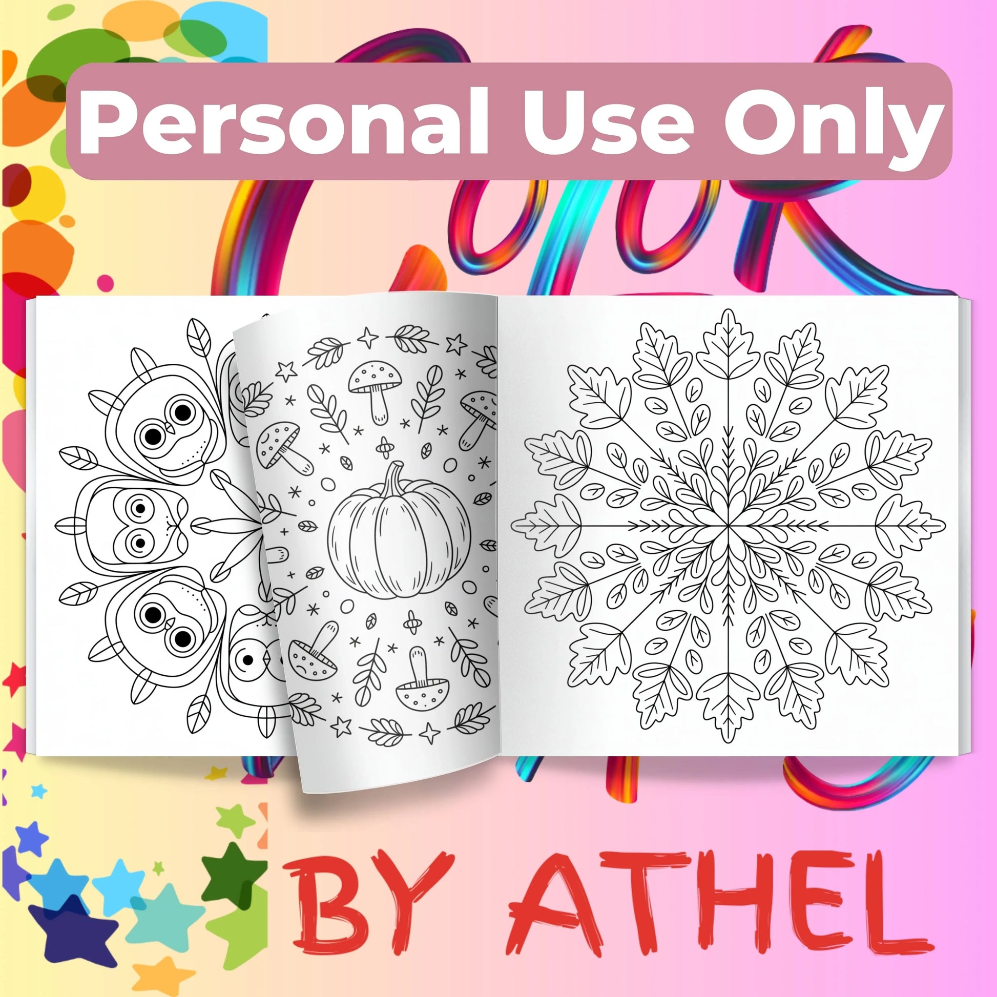 Whimsical Autumn Mandalas Coloring Book Bundle - CraftNest - Digital Crafting and Art