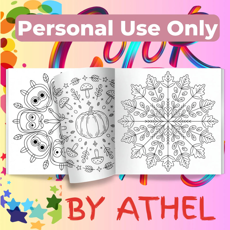 Whimsical Autumn Mandalas Coloring Book Bundle - CraftNest - Digital Crafting and Art