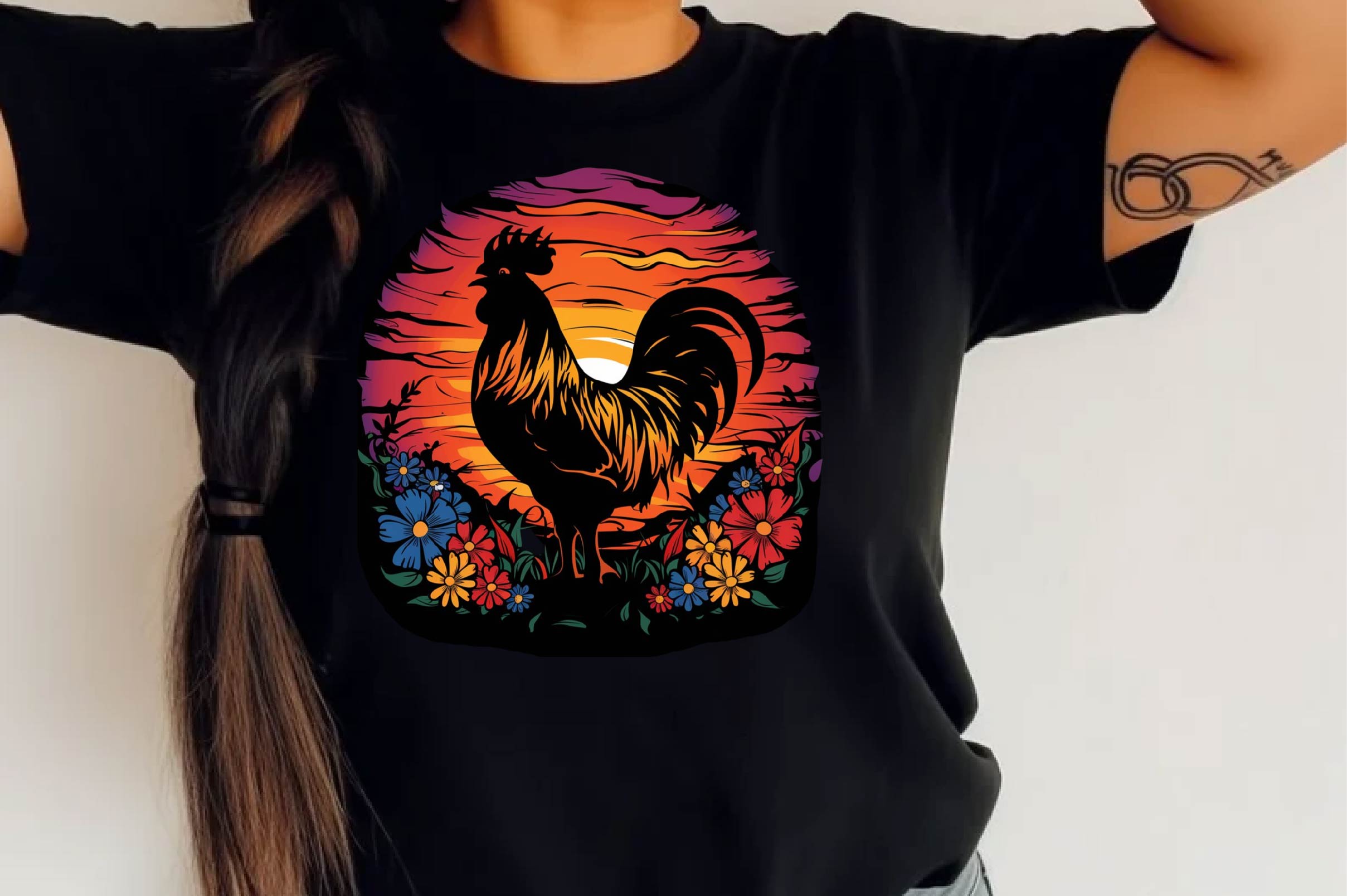Retro Rooster Chicken Design Clipart Bundle