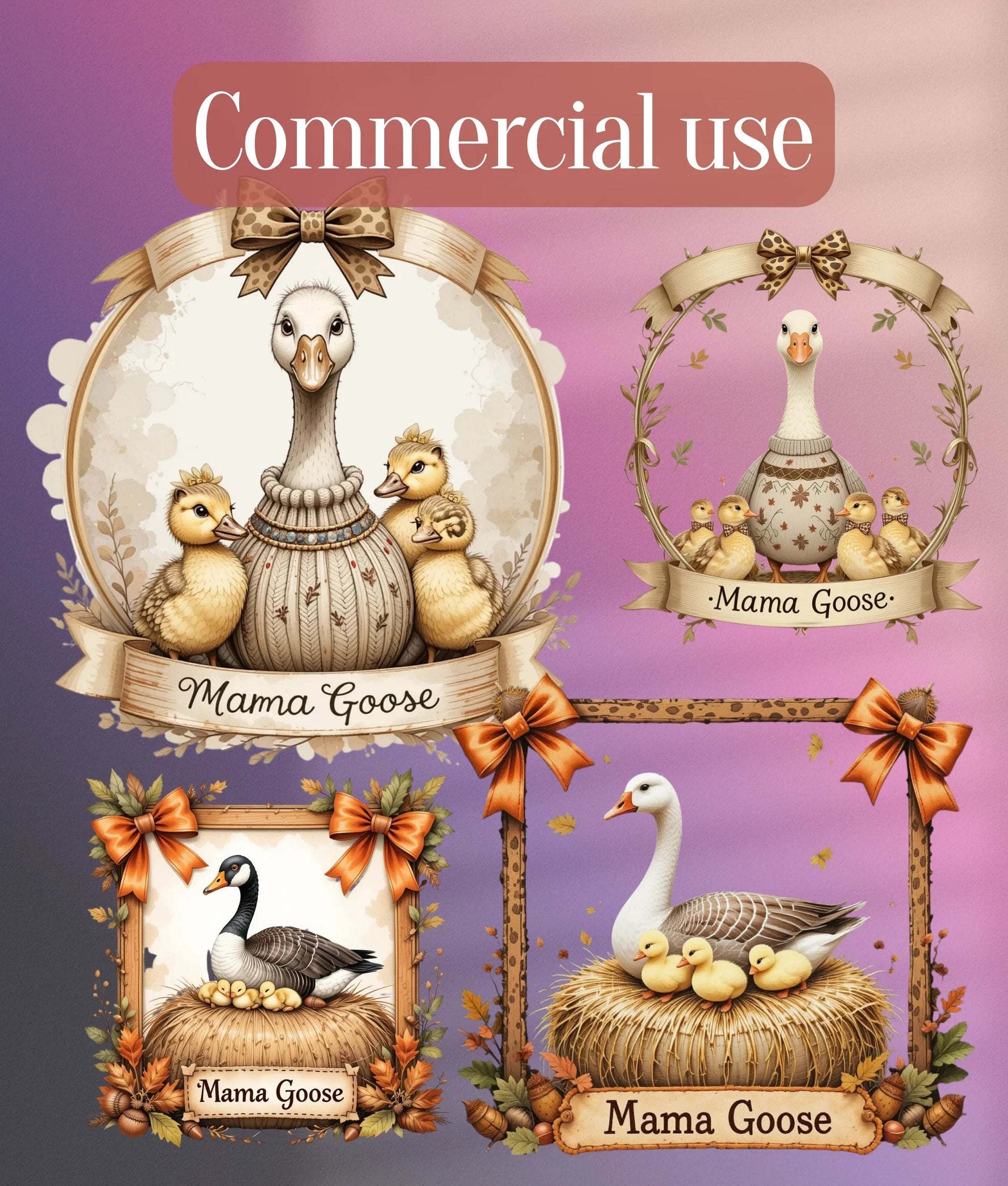 MAMA Goose Clipart Bundle - CraftNest - Digital Crafting and Art