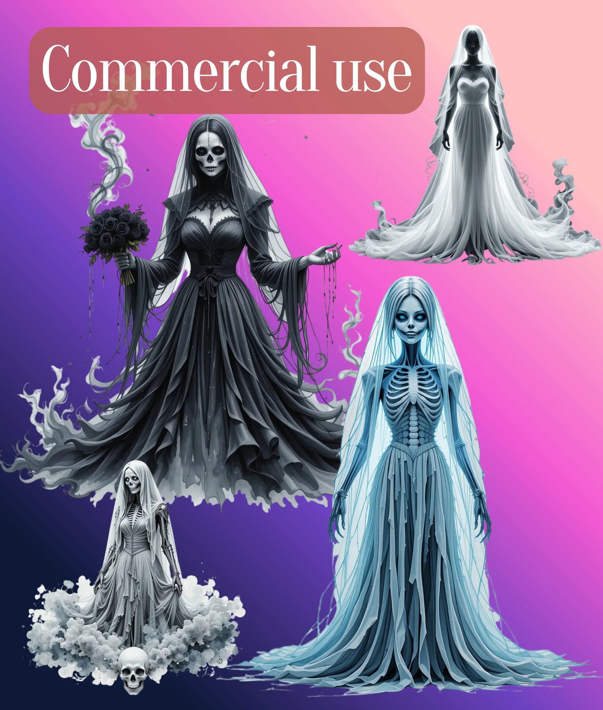 Ghost Bride Clipart Bundle - CraftNest - Digital Crafting and Art