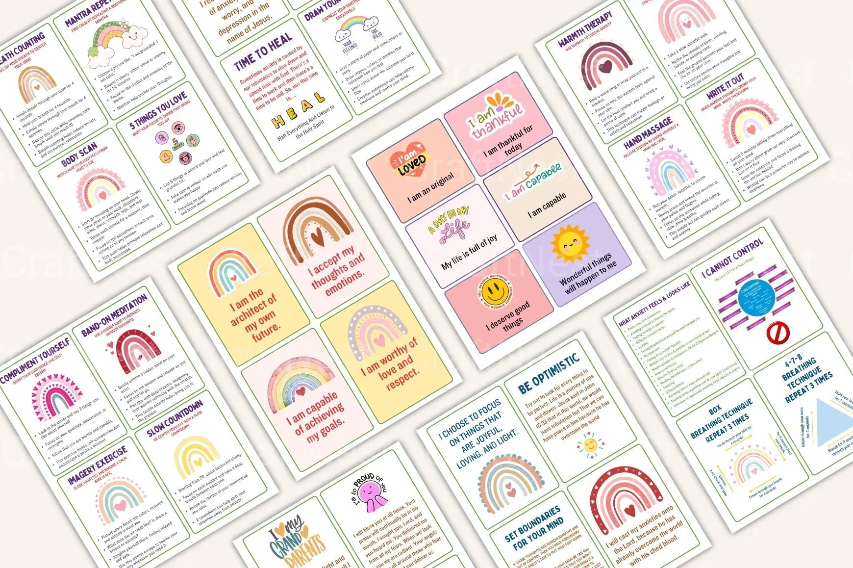 Anxiety Coping Skills Cards for Stress Relief - CraftNest - Digital Crafting and Art