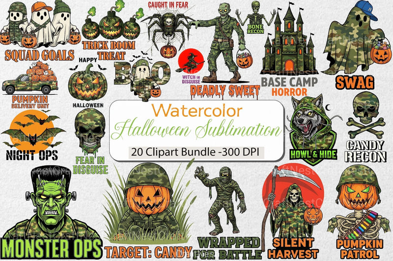 Camouflage Halloween Clipart Bundle - CraftNest - Digital Crafting and Art