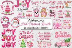 Pink Christmas Clipart Bundle - CraftNest - Digital Crafting and Art