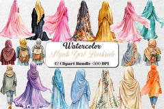 Hijab Girl Backside Clipart Bundle - CraftNest - Digital Crafting and Art