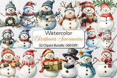 Funny Christmas Snowman Clipart Bundle - CraftNest - Digital Crafting and Art