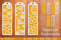 Bee Papercut Bookmarks SVG Bundle - CraftNest - Digital Crafting and Art