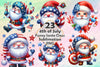 Funny Santa Claus 4th of July Clipart Bundle