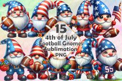 Adorable American Football Gnomes Clipart Bundle 4 - CraftNest - Digital Crafting and Art