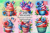 4th of July Cupcakes Clipart Bundle