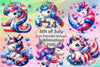 Cute Patriotic Unicorn Clipart Bundle
