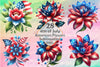 4th of July Flowers Clipart Bundle