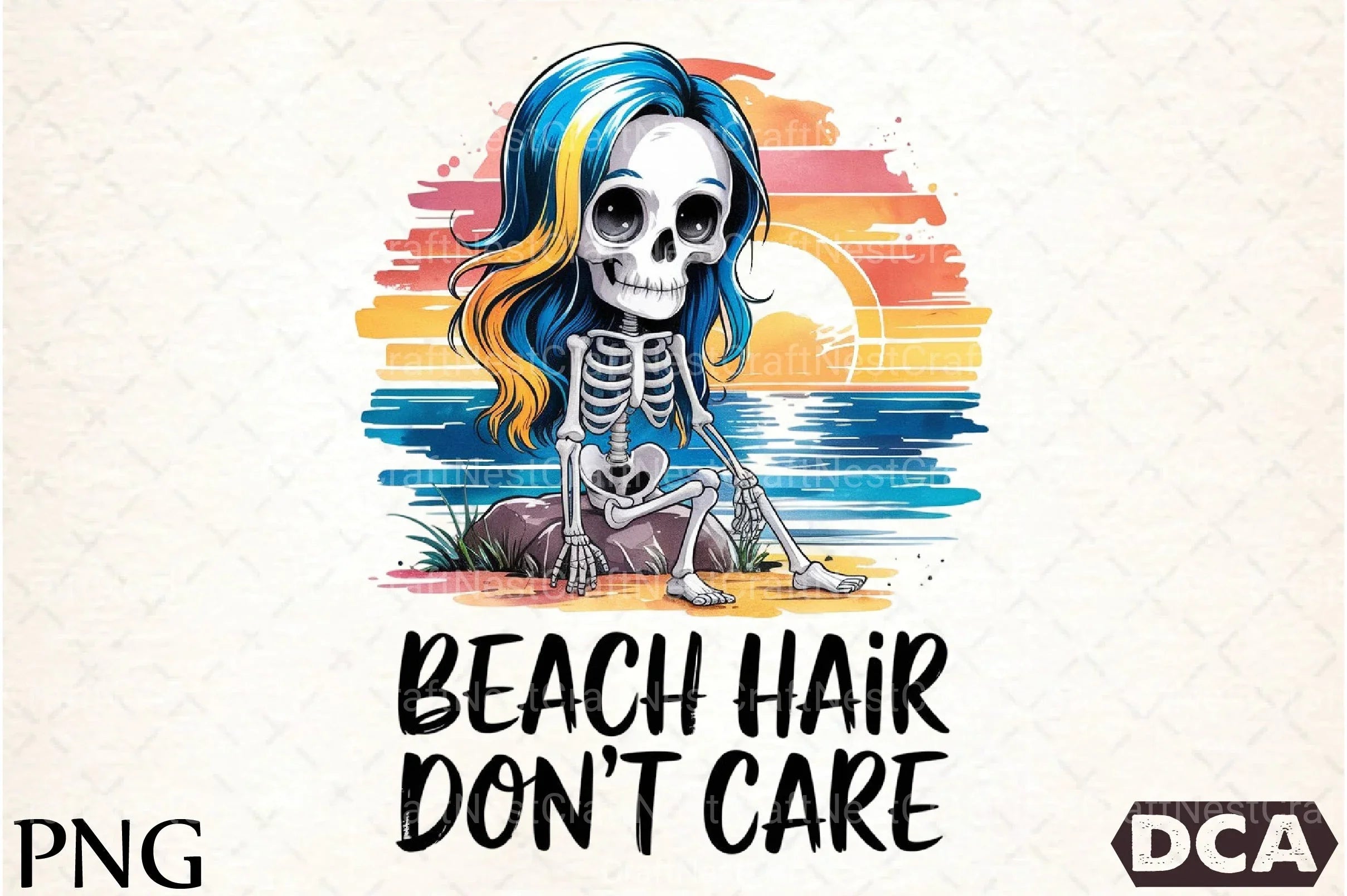 Beach Hair Don't Care Clipart Bundle 3 - CraftNest - Digital Crafting and Art