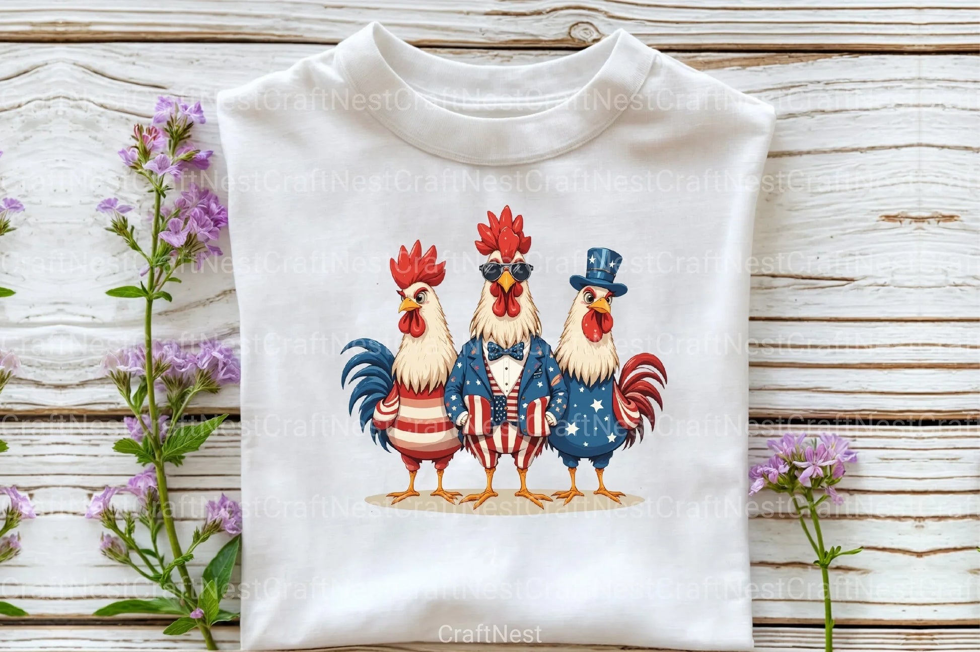 4th of July Chicken Clipart Bundle 88 - CraftNest - Digital Crafting and Art