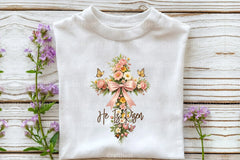 He Is Risen: Floral Christian Cross Clipart Bundle - CraftNest - Digital Crafting and Art