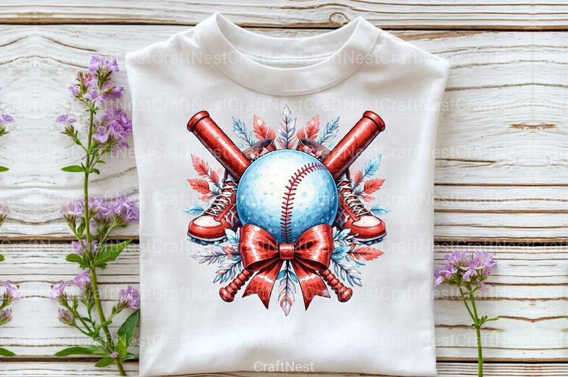 Baseball Clipart Bundle with Black Bow - CraftNest - Digital Crafting and Art