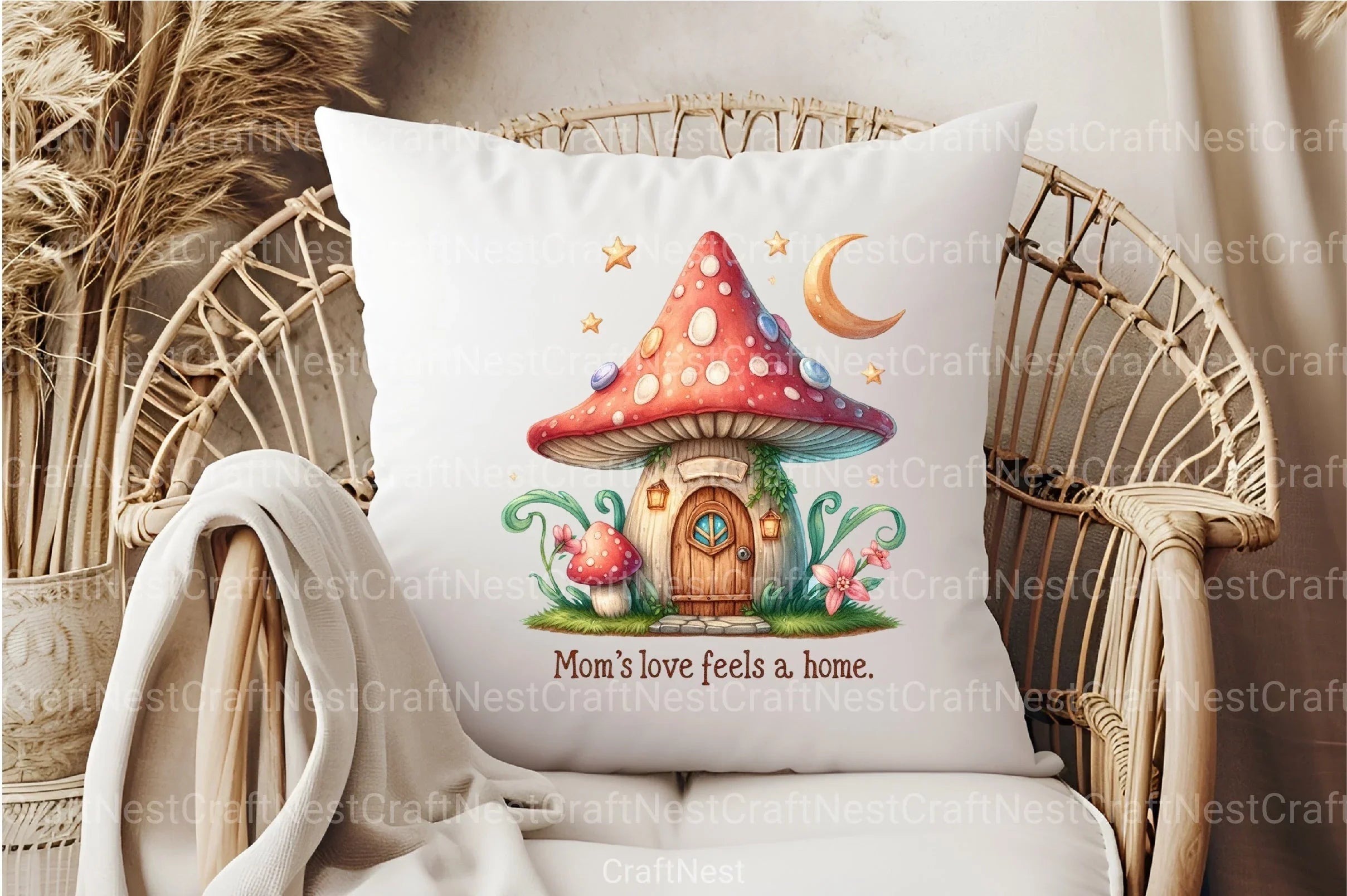 Mom's Love: Cozy Mushroom House Clipart Bundle - CraftNest - Digital Crafting and Art