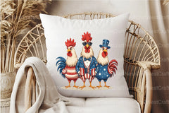 4th of July Chicken Clipart Bundle 88 - CraftNest - Digital Crafting and Art