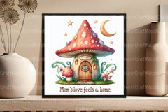 Mom's Love: Cozy Mushroom House Clipart Bundle - CraftNest - Digital Crafting and Art