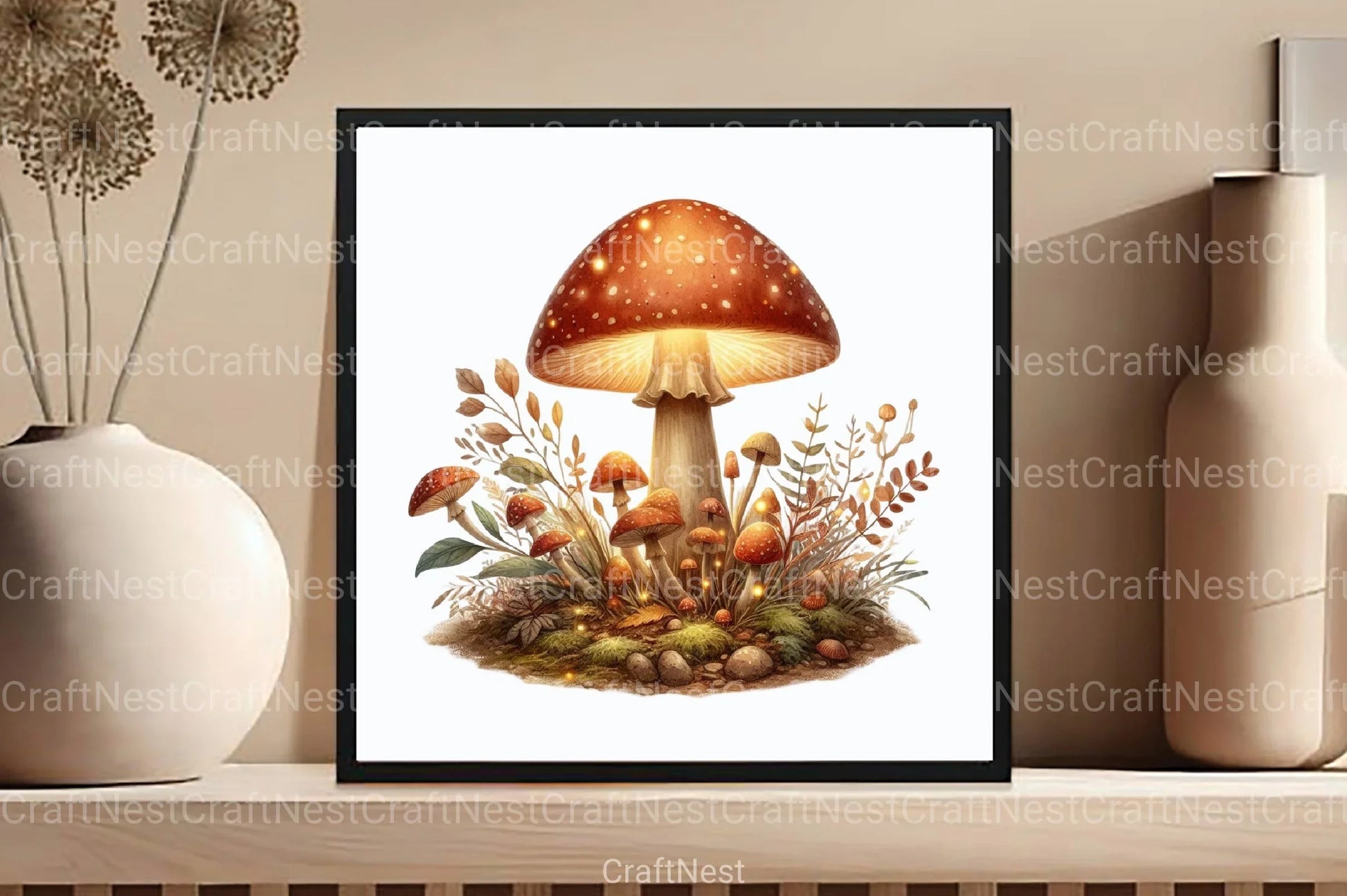 Magical Mushroom Car Sticker Clipart Bundle - CraftNest - Digital Crafting and Art