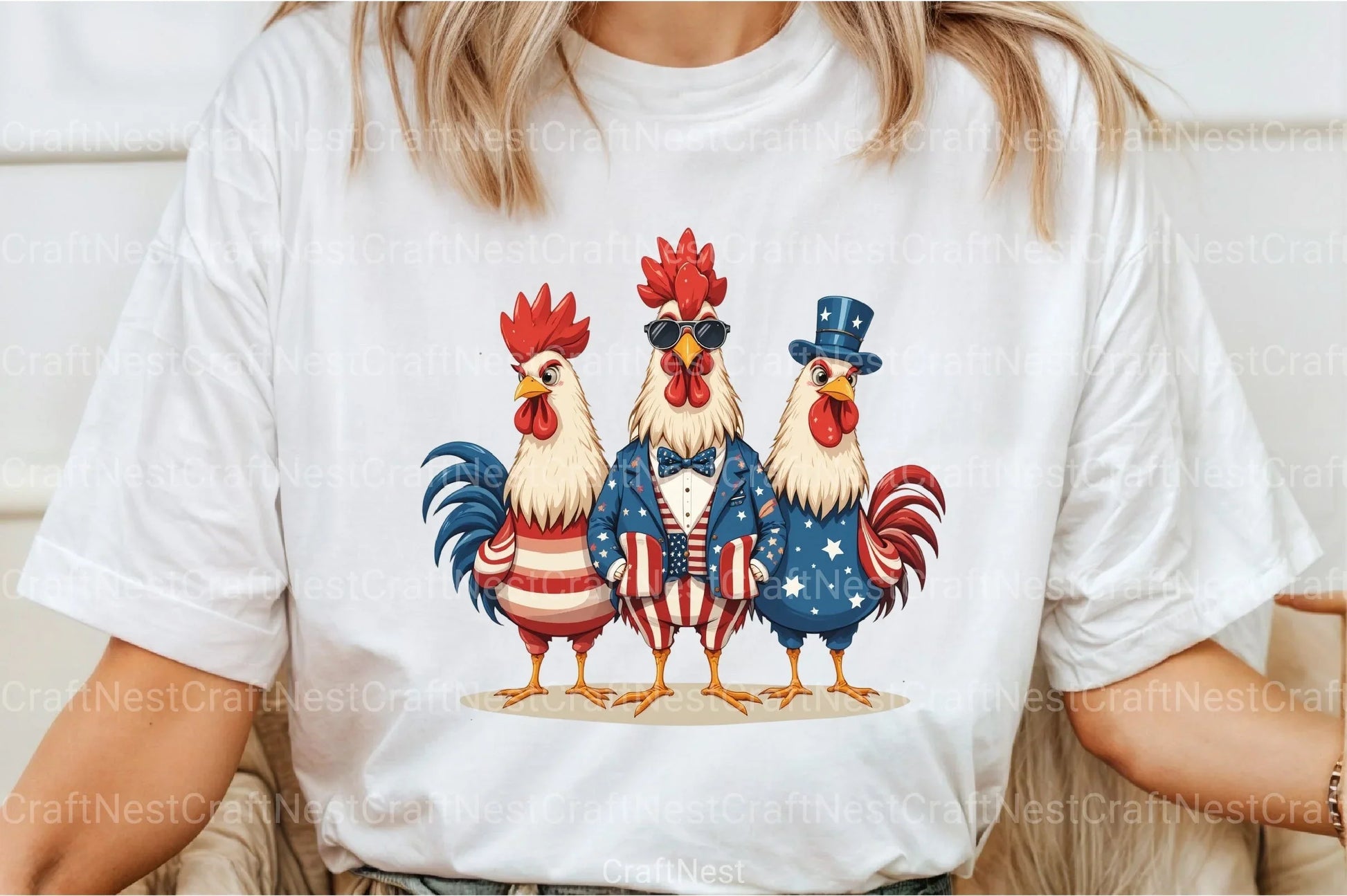 4th of July Chicken Clipart Bundle 88 - CraftNest - Digital Crafting and Art