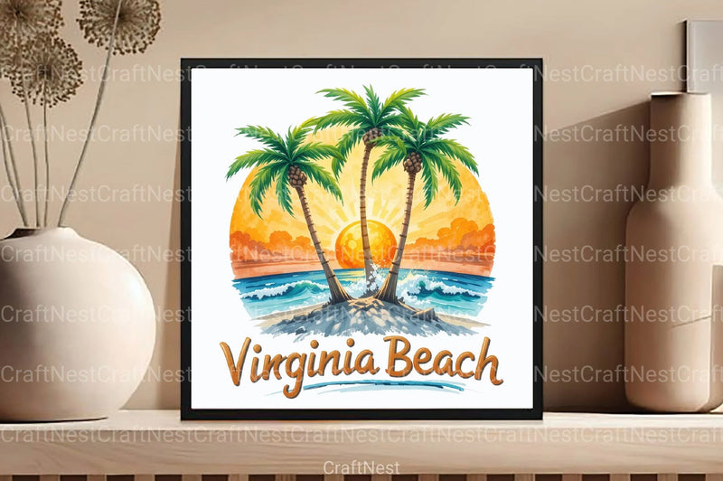 Virginia Beach Clipart Bundle - CraftNest - Digital Crafting and Art
