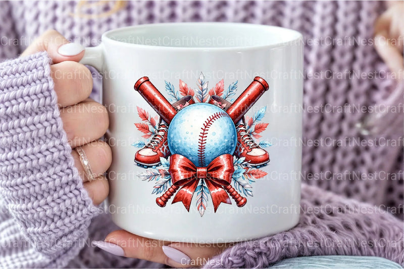 Baseball Clipart Bundle with Black Bow - CraftNest - Digital Crafting and Art