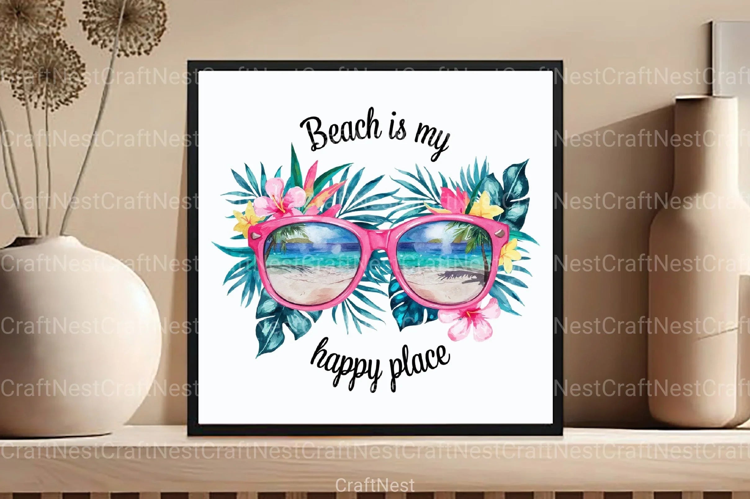 Beach Is My Happy Place Clipart Bundle - CraftNest - Digital Crafting and Art