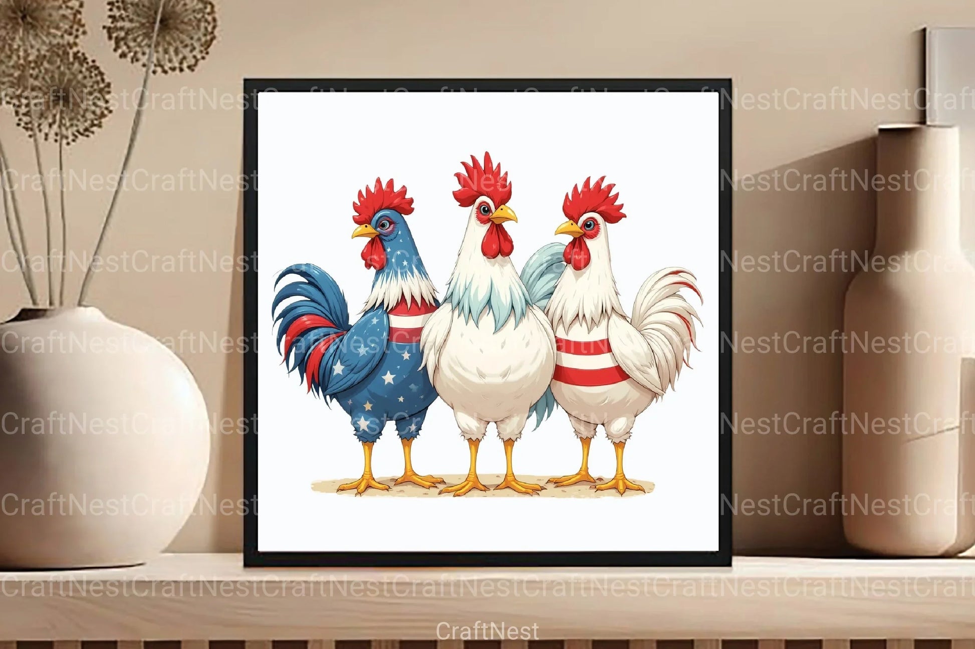 4th of July Chicken Clipart Bundle 55 - CraftNest - Digital Crafting and Art