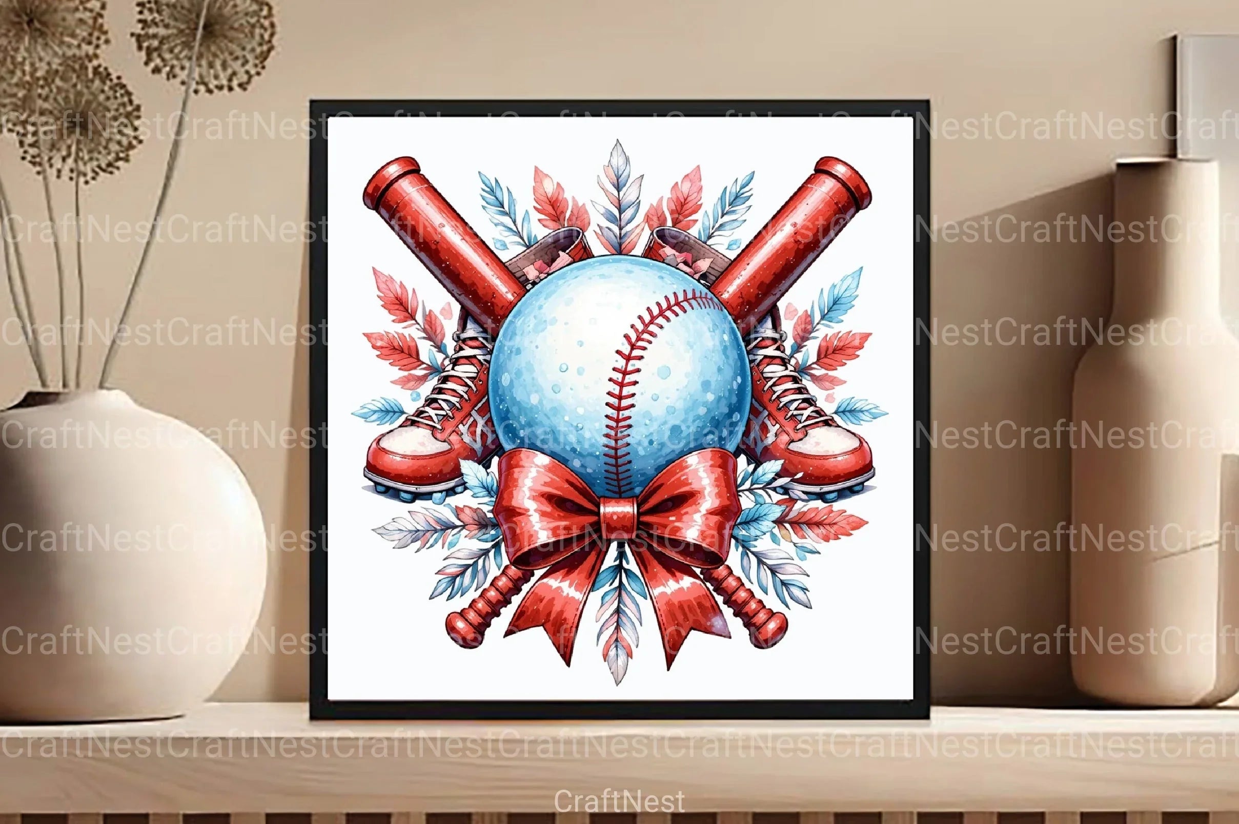 Baseball Clipart Bundle with Black Bow - CraftNest - Digital Crafting and Art
